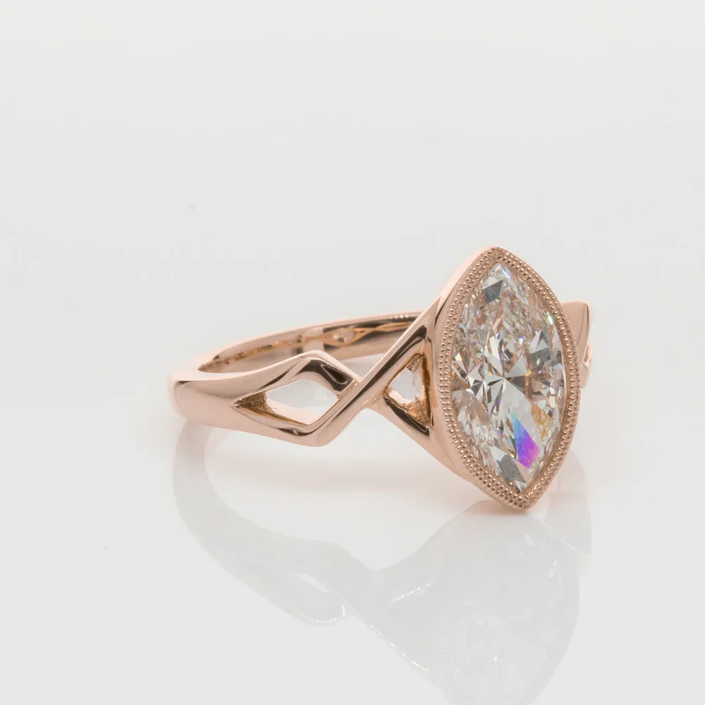 18ct Rose Gold 1.51ct Diamond Snowflake Ring