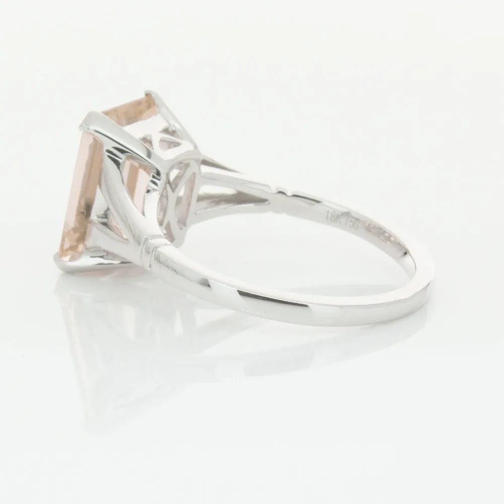 18ct White Gold 3.43ct Morganite Ring