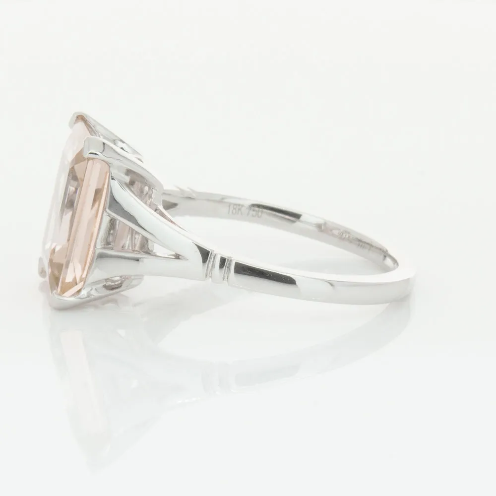 18ct White Gold 3.43ct Morganite Ring