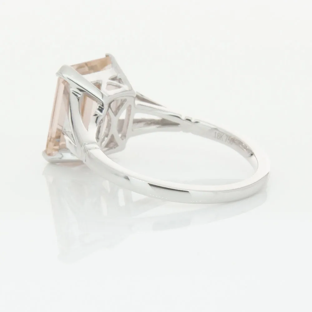 18ct White Gold 3.43ct Morganite Ring