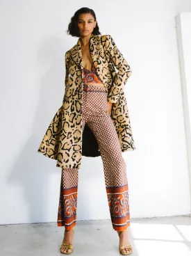 2014 Gucci Felted Leopard Print Peacoat