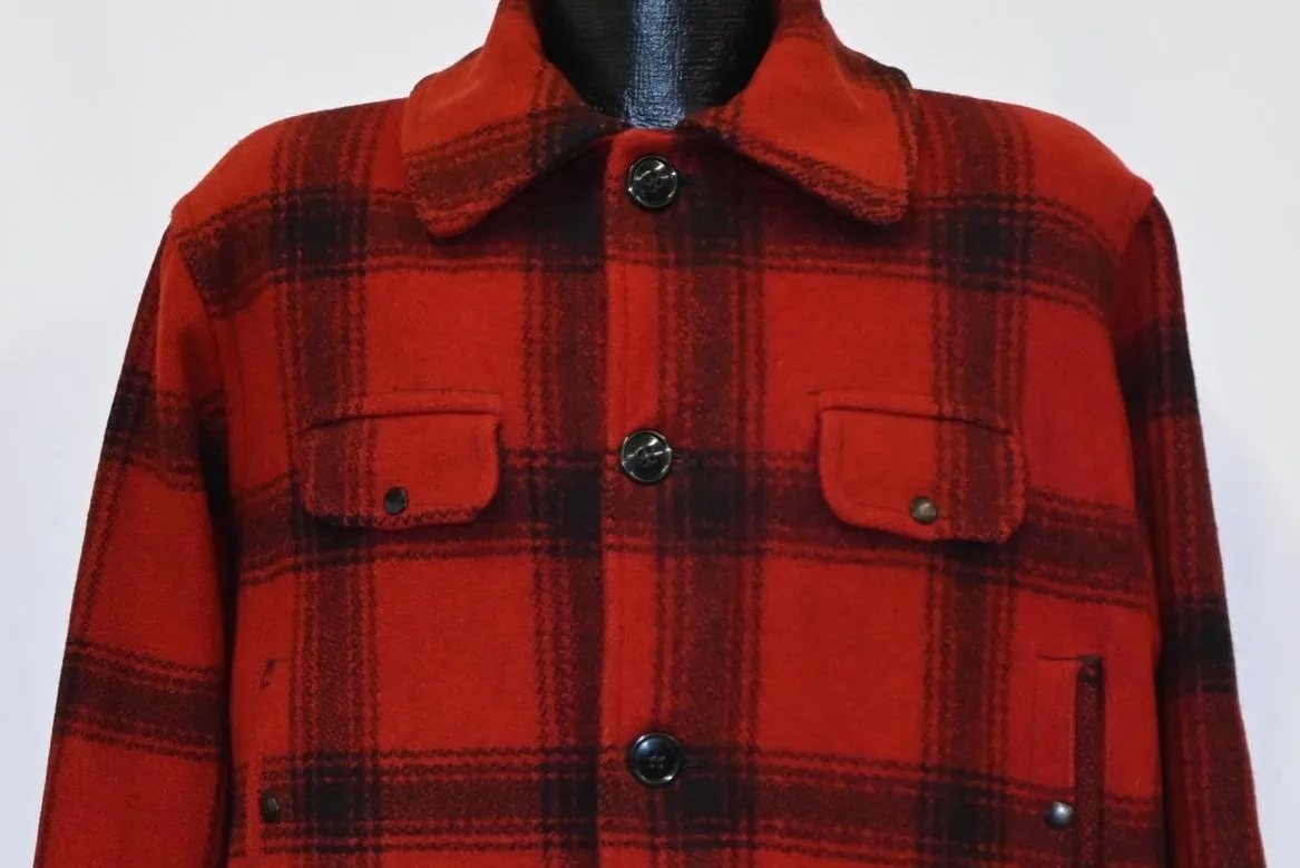50s Johnson Woolen Mills Buffalo Check Hunting Coat Extra Large