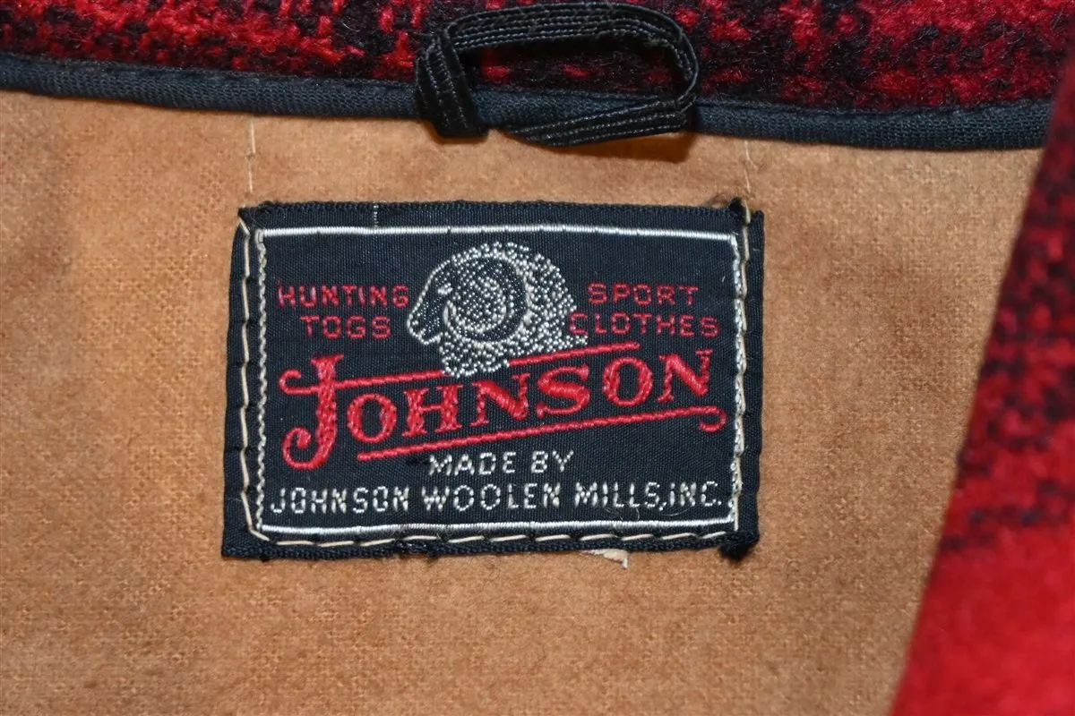 50s Johnson Woolen Mills Buffalo Check Hunting Coat Extra Large