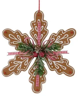 8" Gingerbread Snowflake Ornament