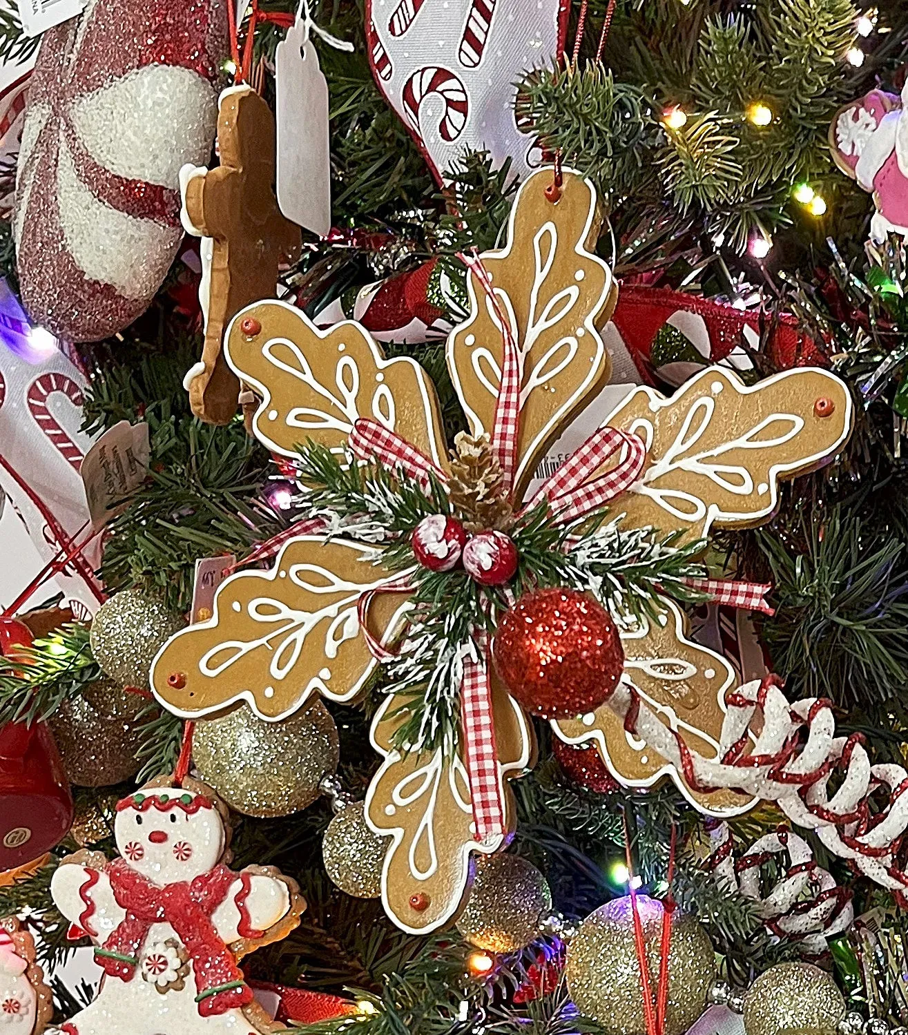 8" Gingerbread Snowflake Ornament