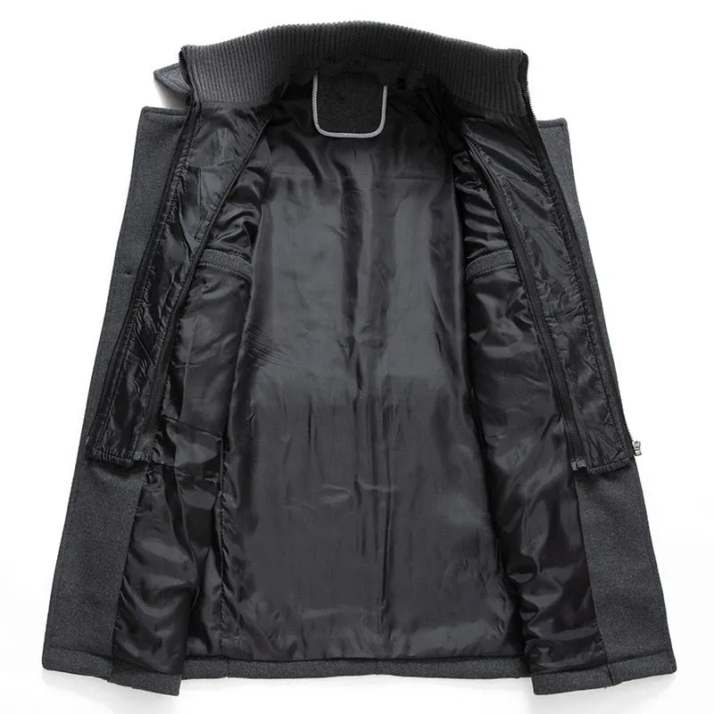 Angelo Ricci™ Business Double Collar Windbreaker Woolen Pea Coat