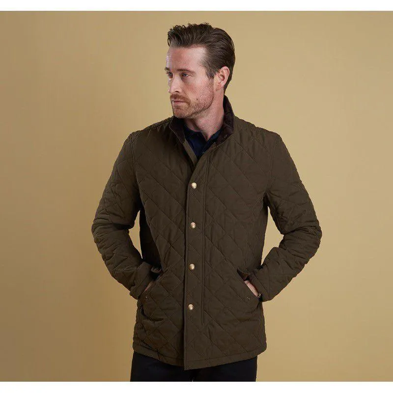 Barbour Shoveler Mens Quilted Jacket - Dark Olive
