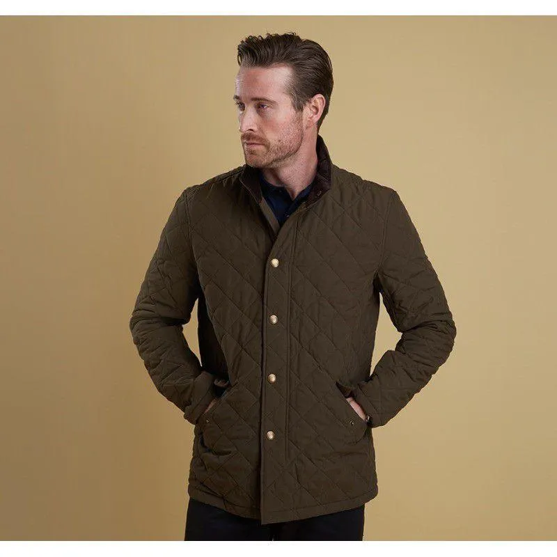 Barbour Shoveler Mens Quilted Jacket - Dark Olive