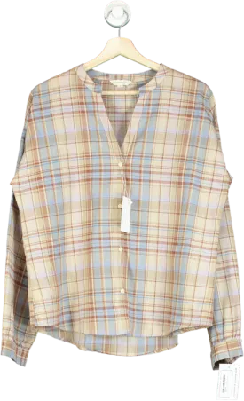 Beaufort & Blake Neutral Check Bouvardia Nehru Shirt L