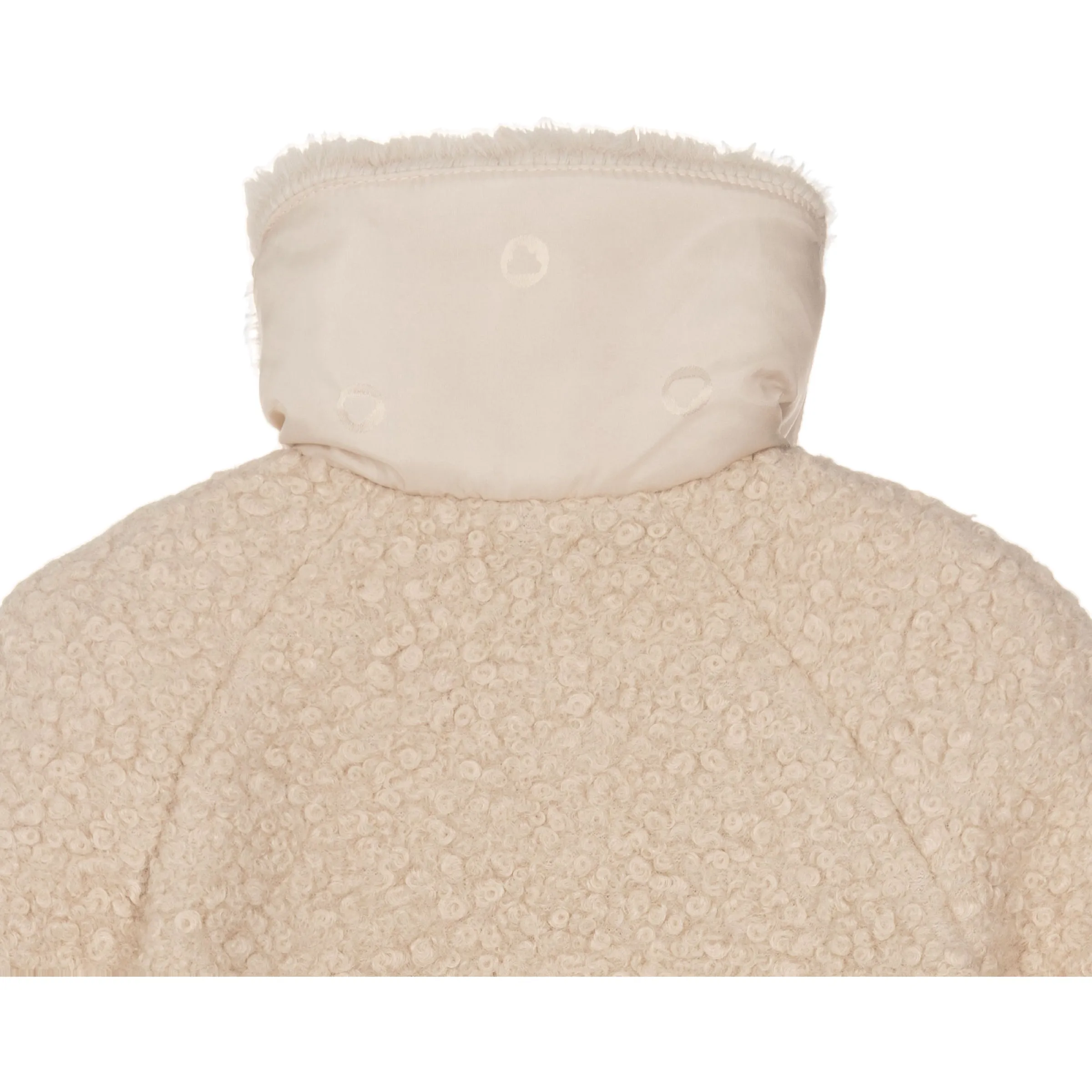Beige Faux Fur Collar Winter Peacoat