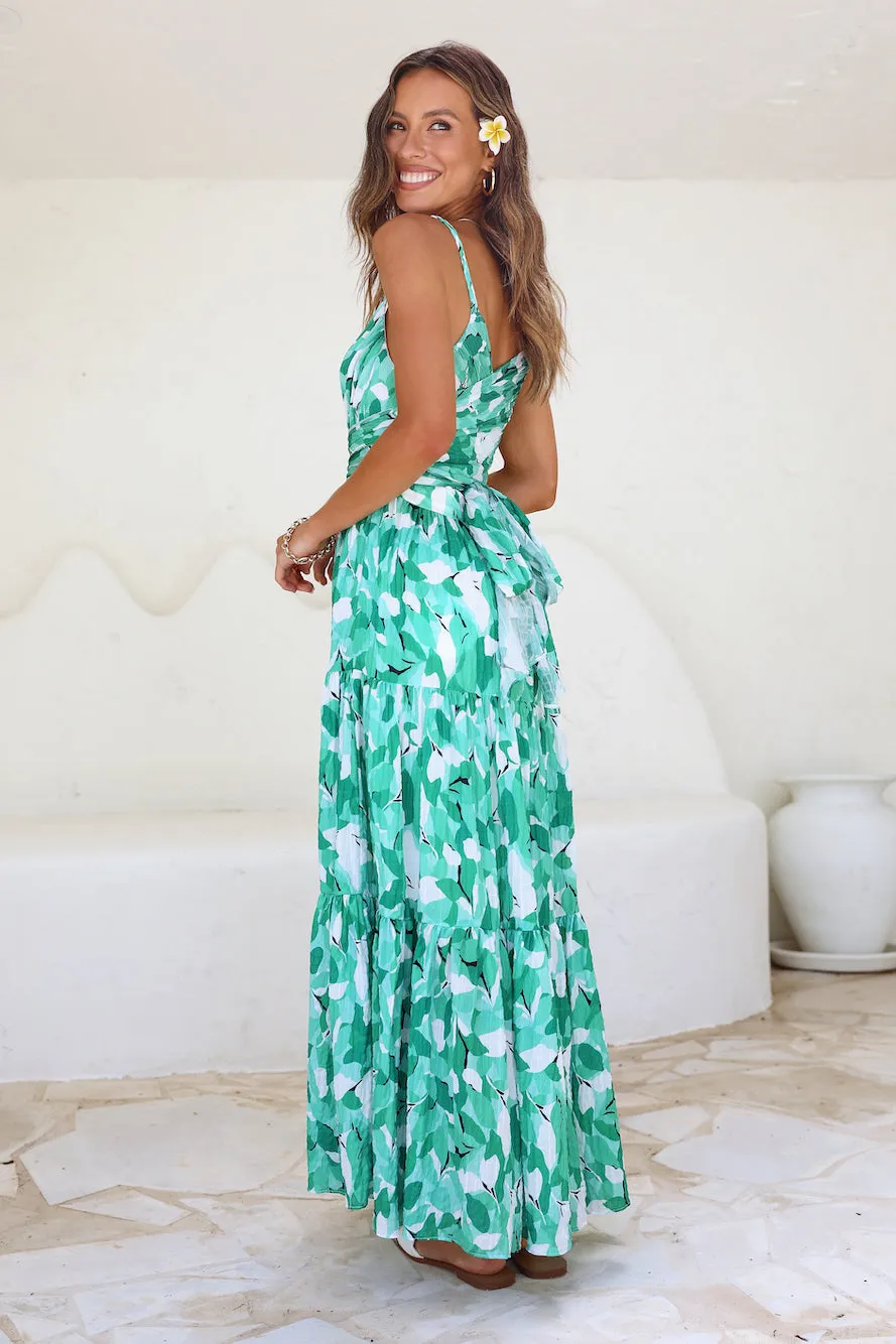 Blissful Memories Maxi Dress Green