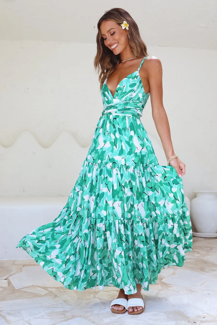 Blissful Memories Maxi Dress Green