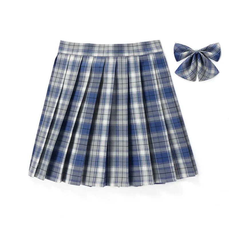 [Blue] JK vintage plaid uniform skirt