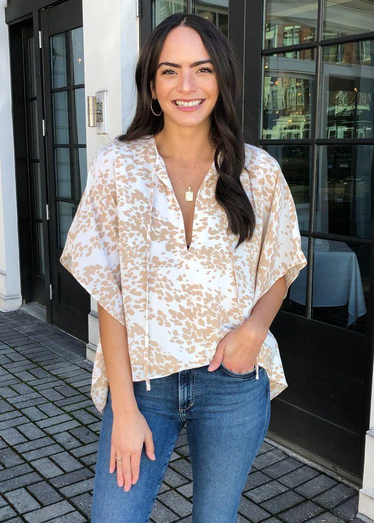 Buddy Love Dave Short Sleeve Kimono Top - Cowhide