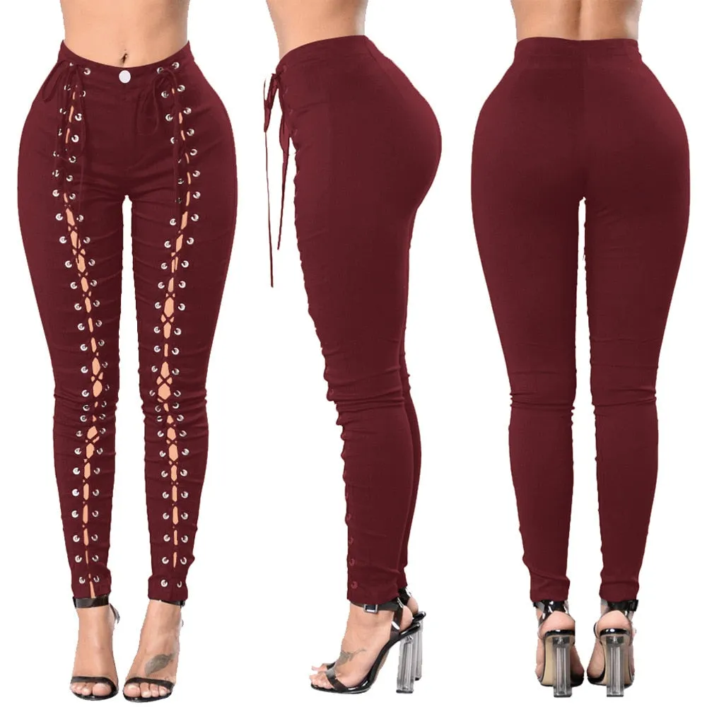 Casual Vintage Skinny Push Up High Waist Jeans Ripped For Women