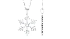 Certified Moissanite Frozen Snowflake Pendant in Gold