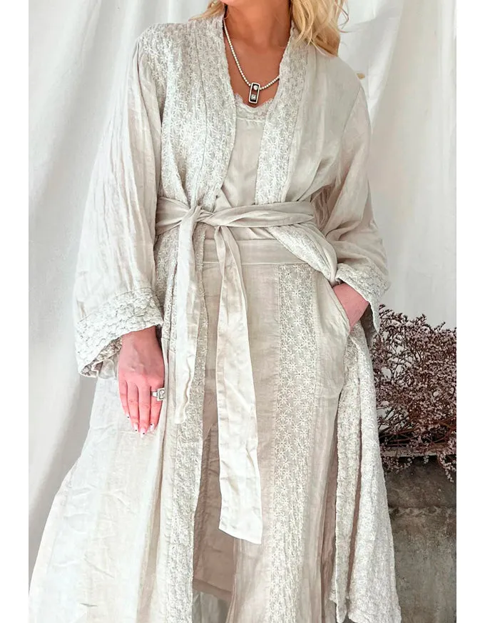 Chateau Linen Kimono Sand