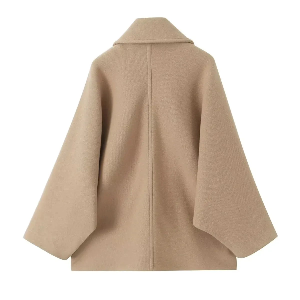 Chic loose fit oversized sleeves peacoat