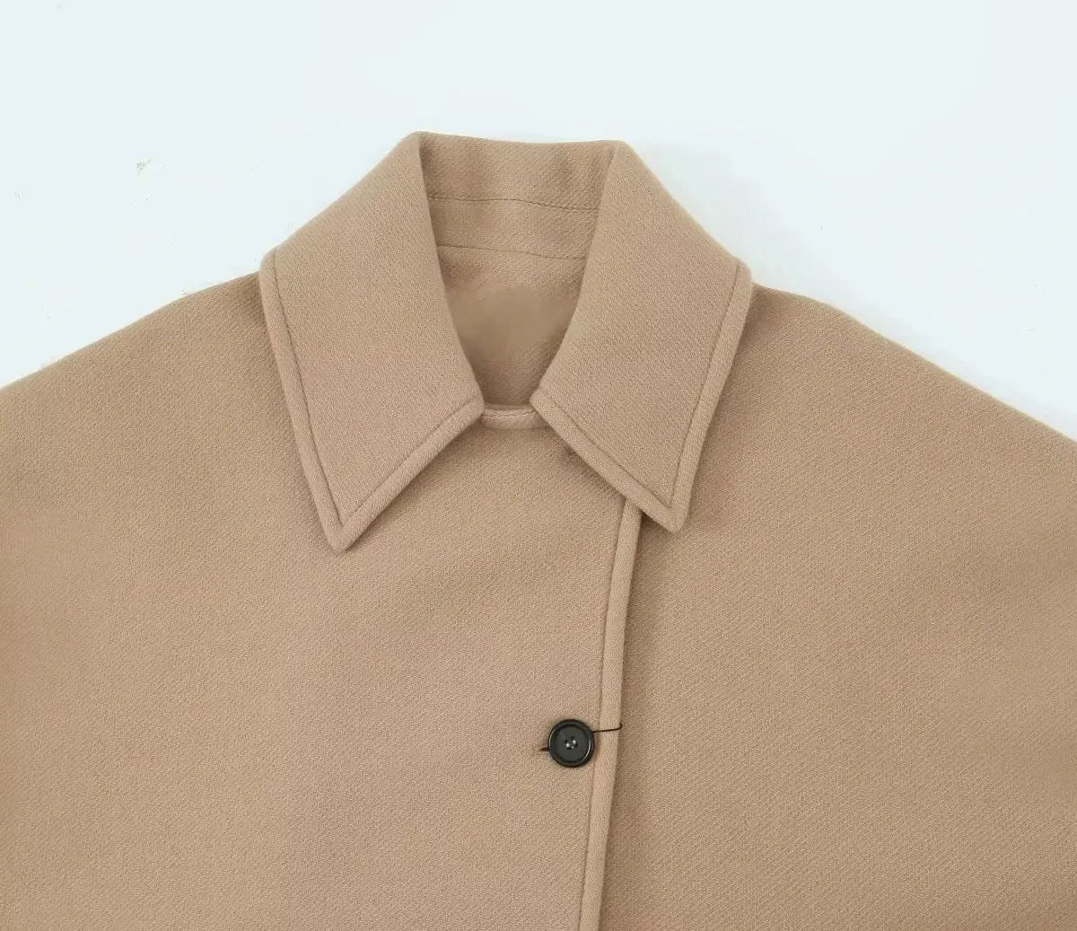 Chic loose fit oversized sleeves peacoat
