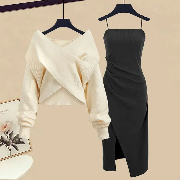 Chic Ruffled Midi Two-Piece Ensemble