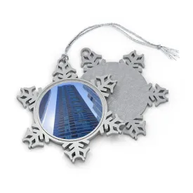 Chicago Skyline Pewter Snowflake Ornament