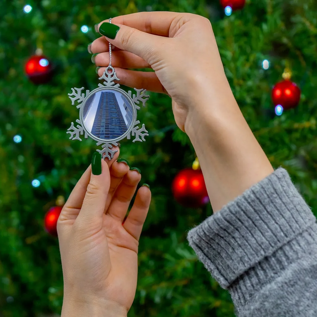 Chicago Skyline Pewter Snowflake Ornament