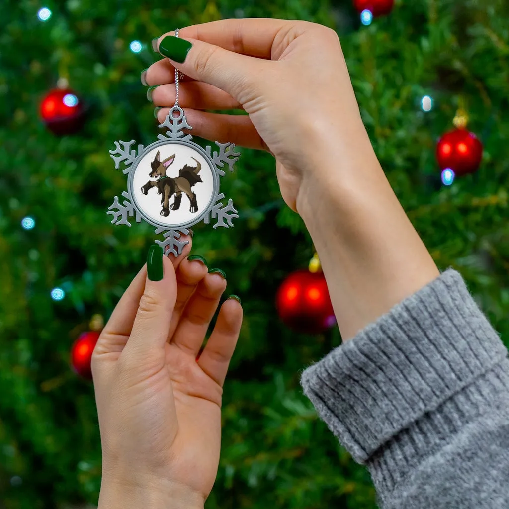 Chiwuahun Pewter Snowflake Ornament