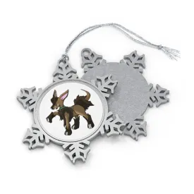 Chiwuahun Pewter Snowflake Ornament