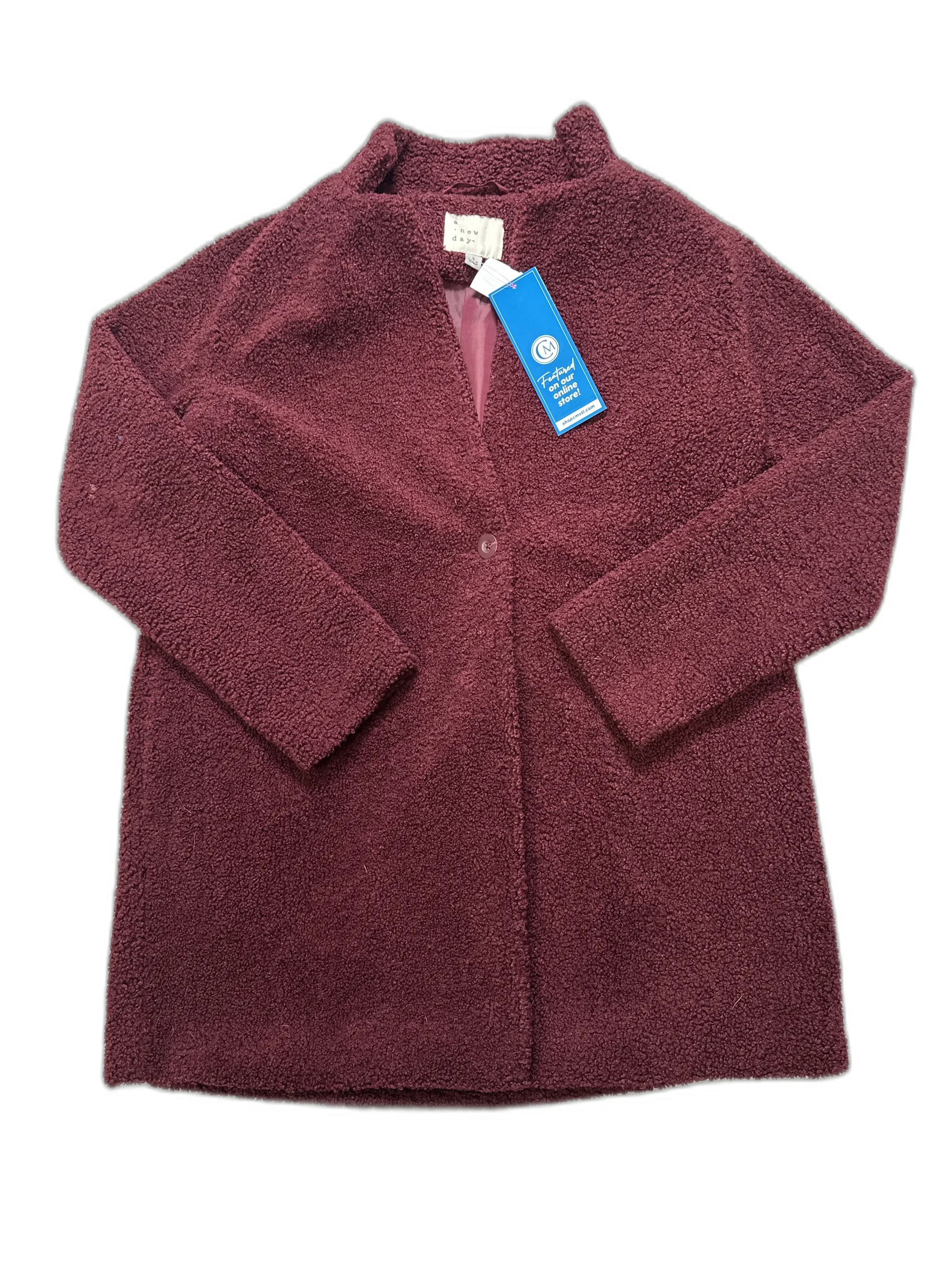 Coat Peacoat By A New Day In Maroon, Size: Lp