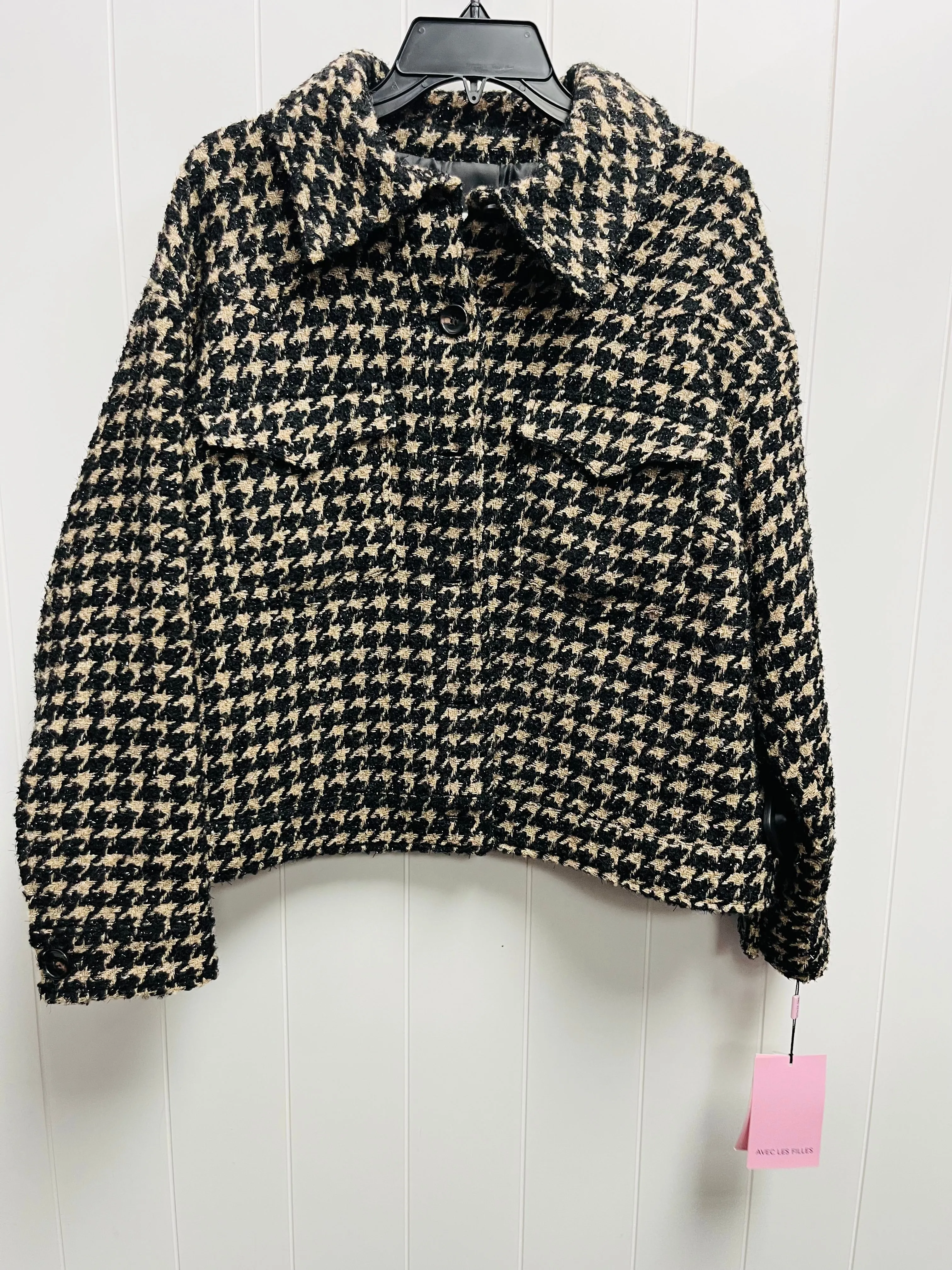 Coat Peacoat By Anthropologie In Black & Tan, Size: 1x