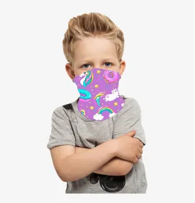Cooling Neck Gaiter/Balaclava/Magic Scarf Headband & Face Mask For Kids (Unicorn & Donuts (Pink))