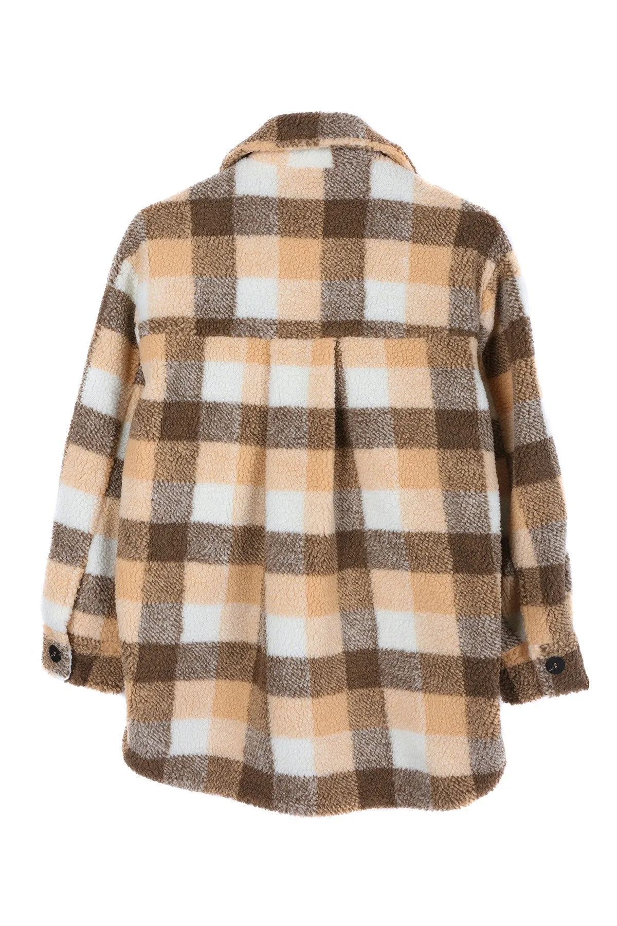 Cozy Plaid Sherpa Jacket with Pockets