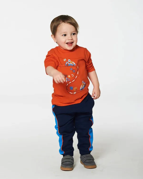 Deux Par Deux Baby Boy Fleece Sweatpants  G20T20  Peacoat *
