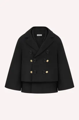Double-Breasted Cropped Peacoat