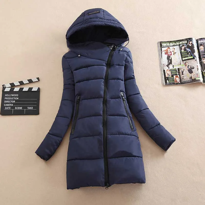Fashionable Thick Solid Color Winter Coat