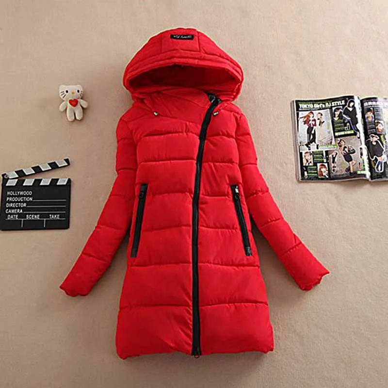 Fashionable Thick Solid Color Winter Coat