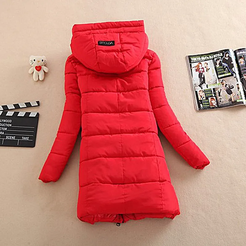 Fashionable Thick Solid Color Winter Coat