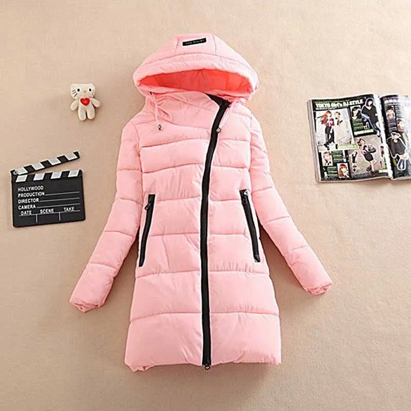 Fashionable Thick Solid Color Winter Coat
