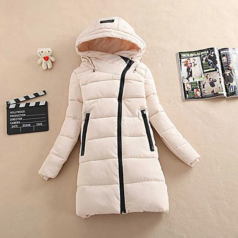 Fashionable Thick Solid Color Winter Coat