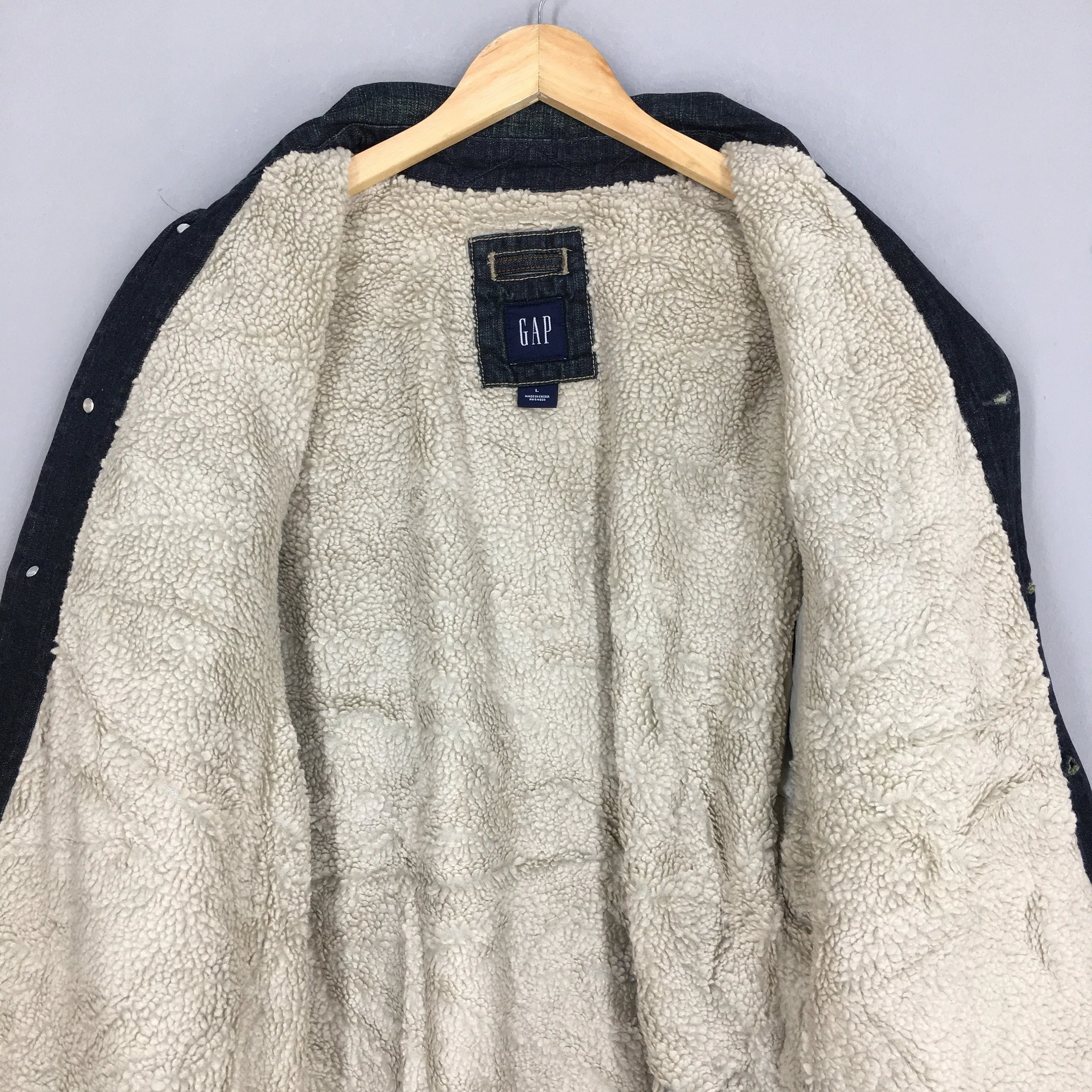 Gap Denim Sherpa Warmer Workers Jacket Large