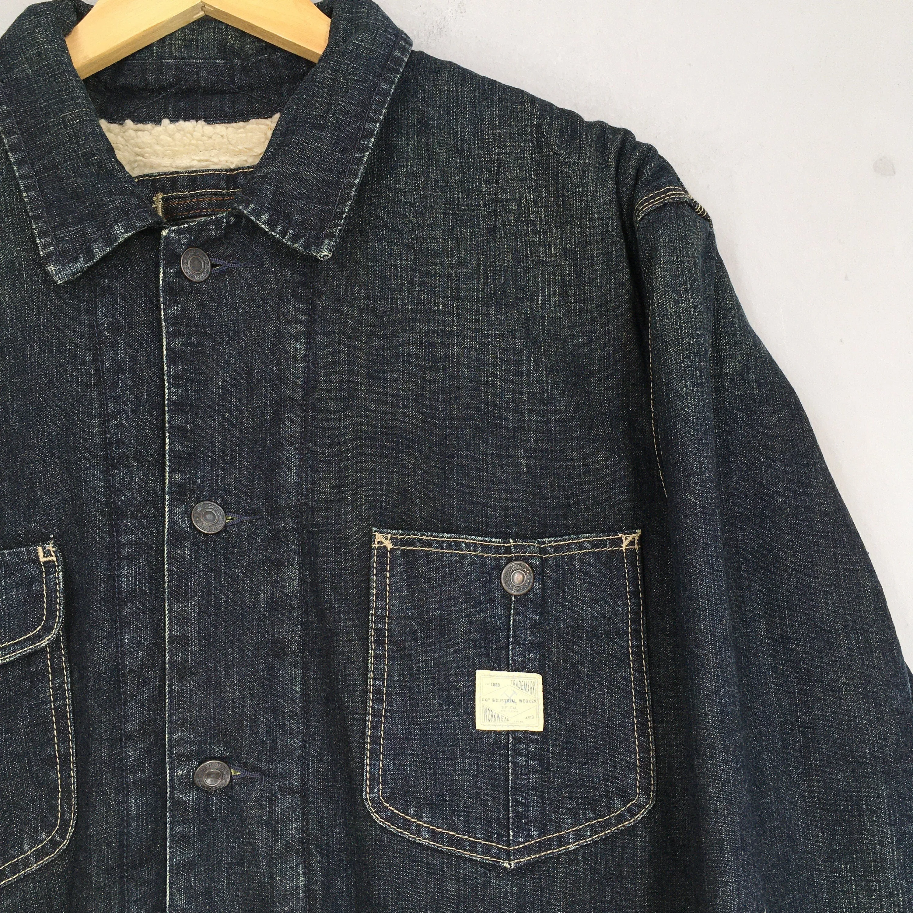 Gap Denim Sherpa Warmer Workers Jacket Large