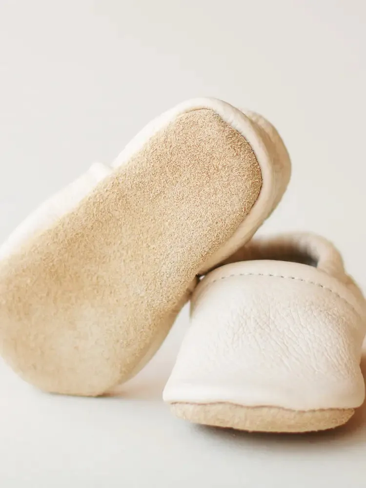 Gender Neutral Baby Moccs, Cream