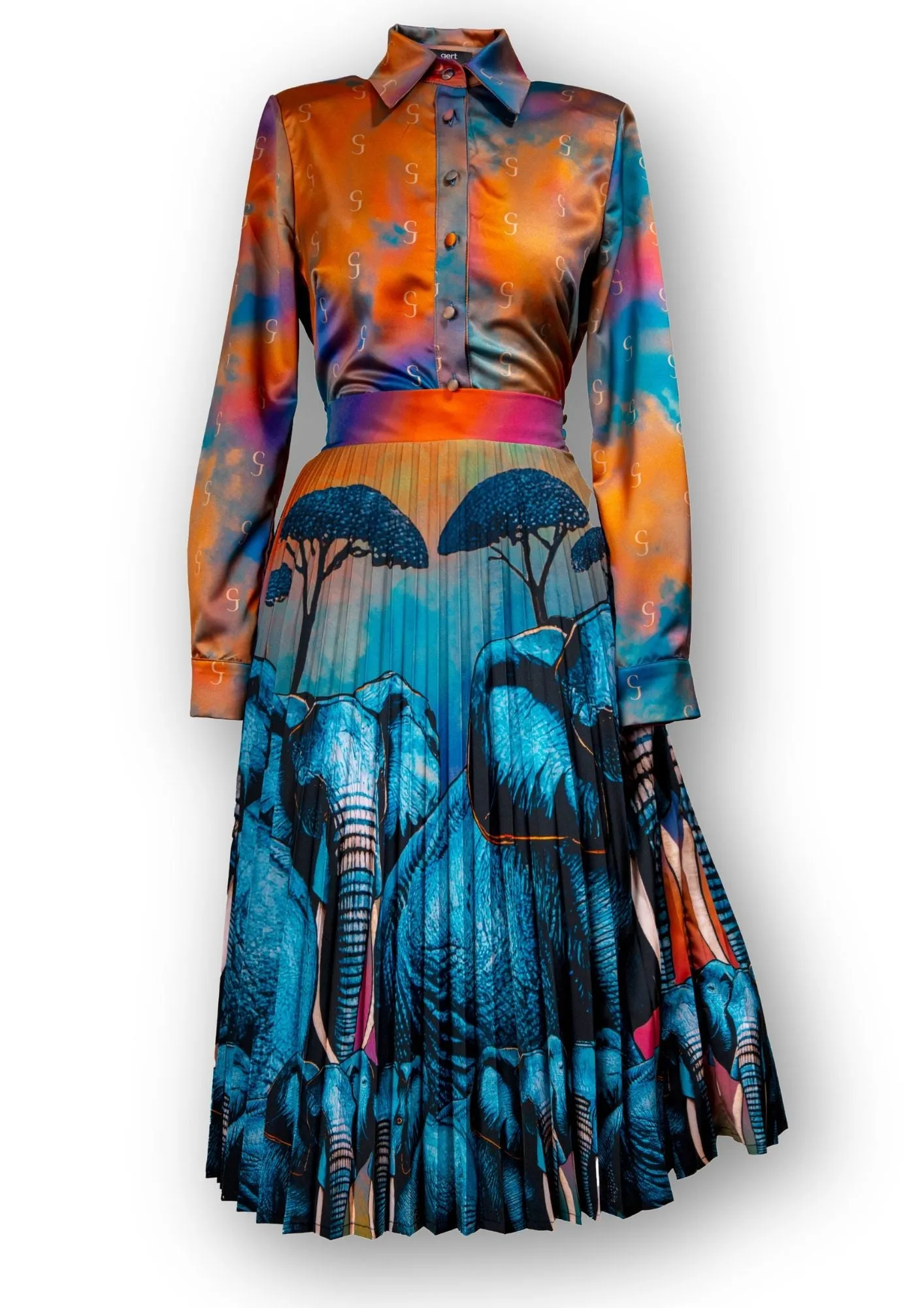Gert-Johan Coetzee elephant pleated skirt