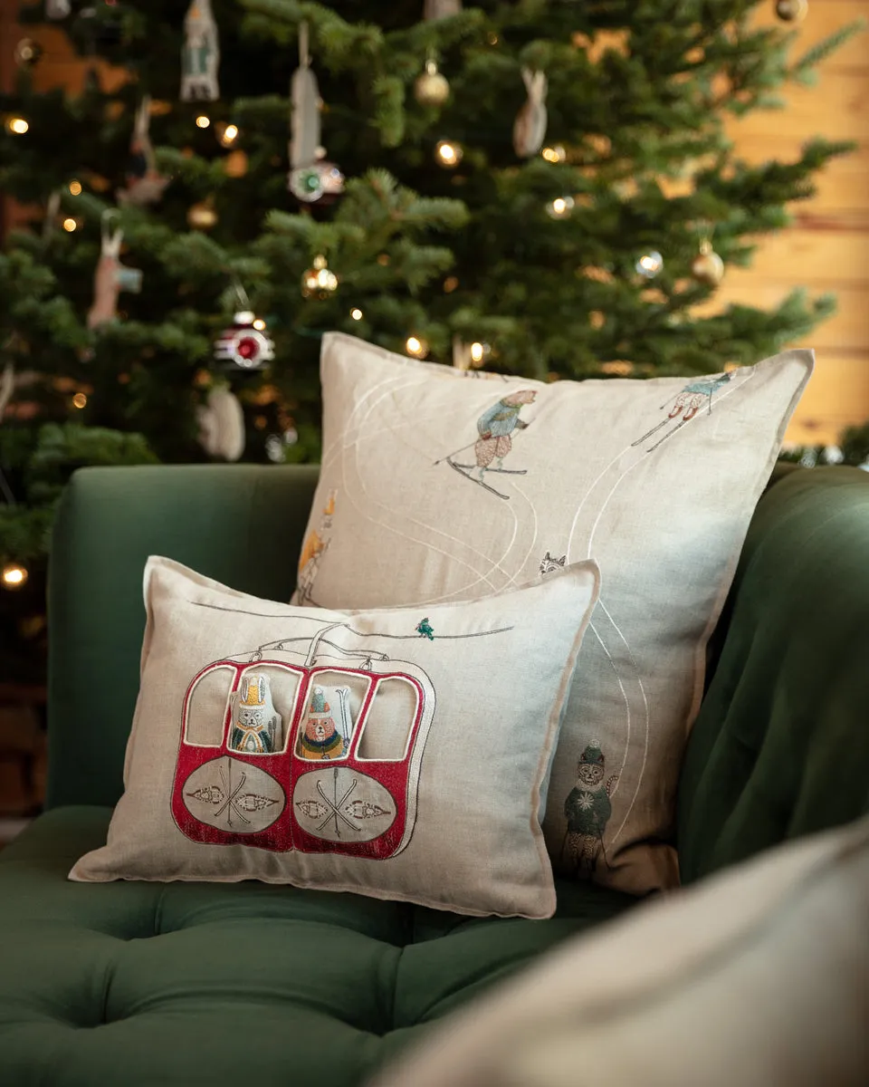 Gondola Ski Lift Pocket Pillow