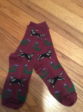 Gordon Setter Hunting Dog With Pheasant  Ladies Socks