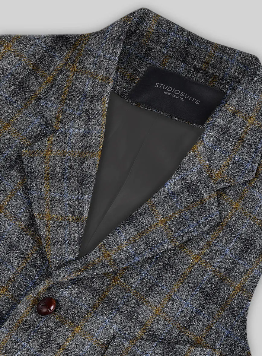 Harris Tweed Gray Checks Hunting Vest