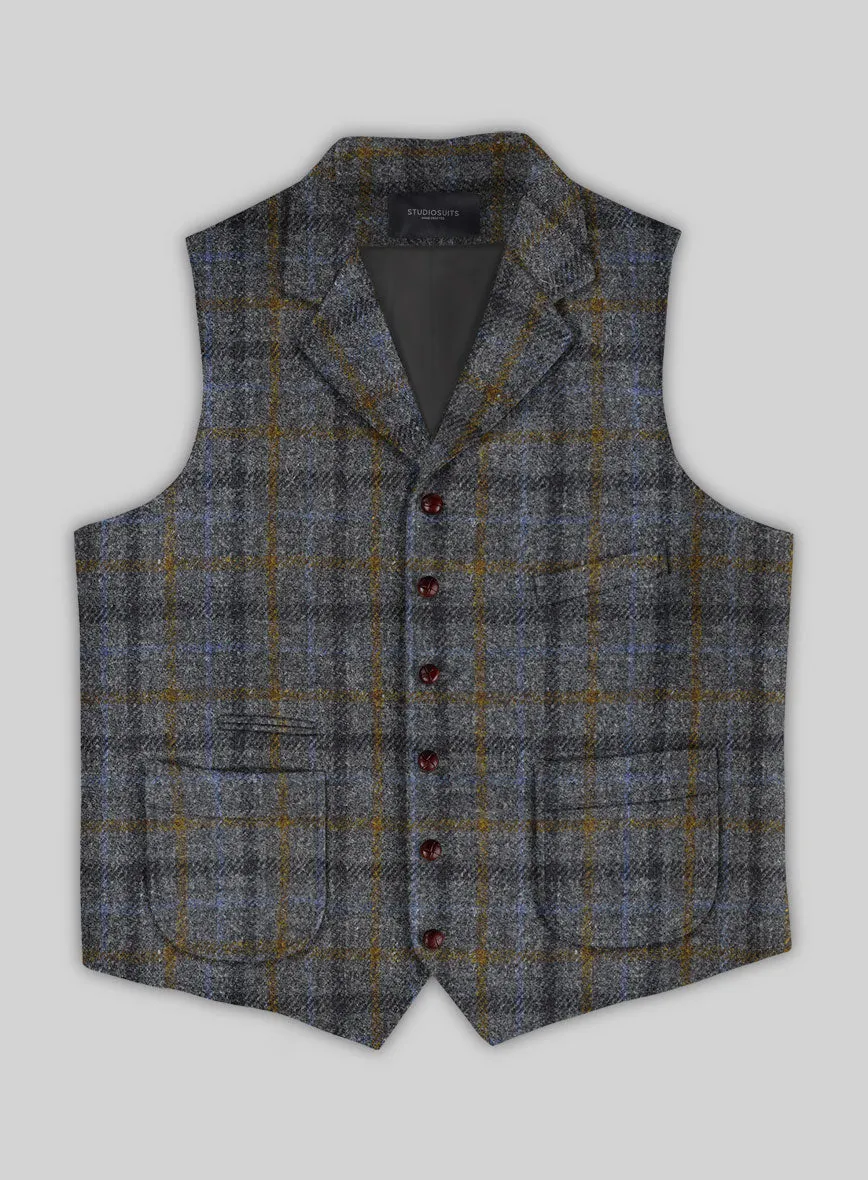 Harris Tweed Gray Checks Hunting Vest