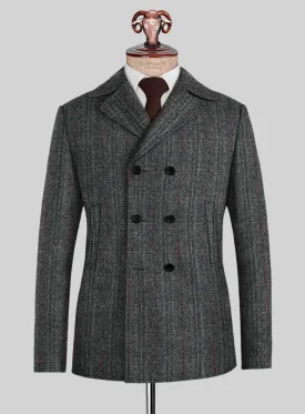 Harris Tweed Welsh Gray Pea Coat