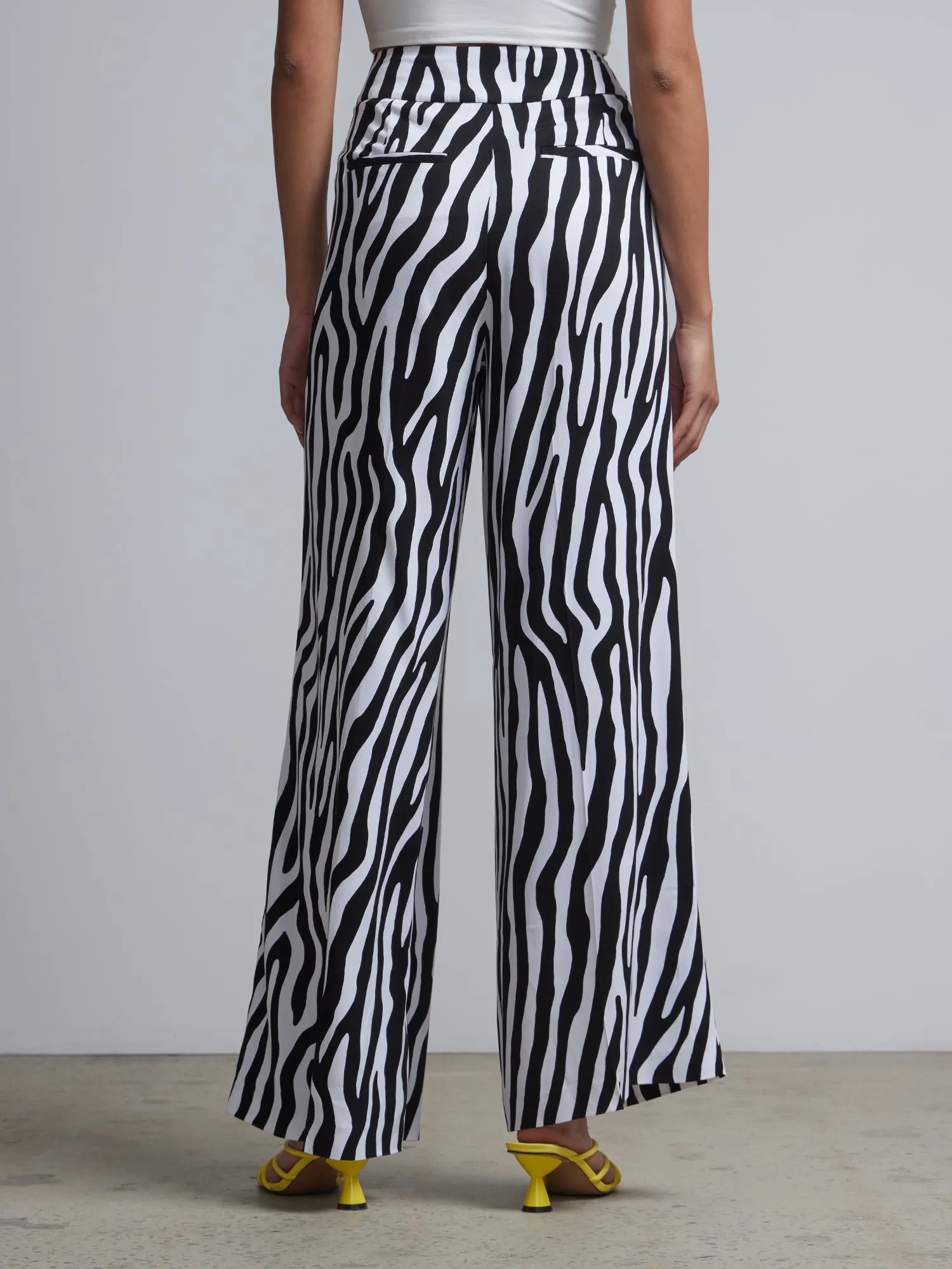 High Waist High Rise Zebra Print Pants