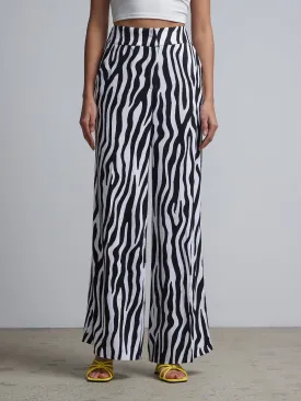 High Waist High Rise Zebra Print Pants